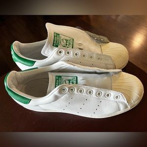Sneakers green adidas superstan white shell